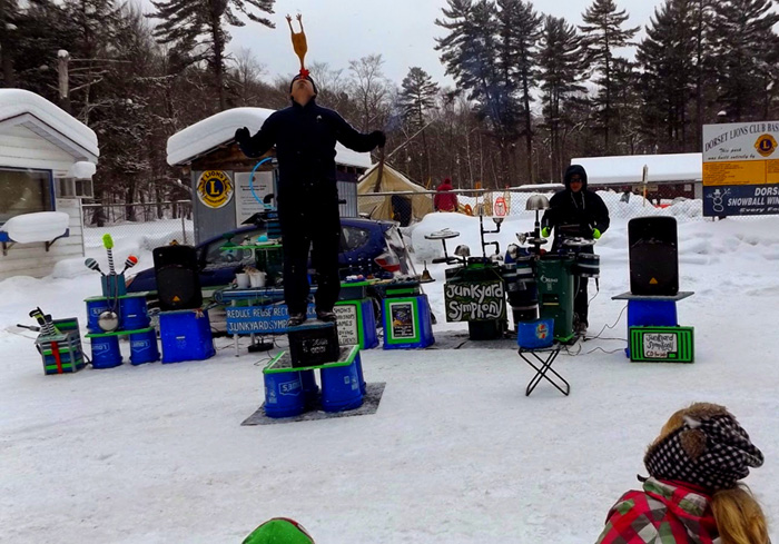Junkyard Symphony at Dorset Snowball Winter Carnival, Feb 22, 2015.